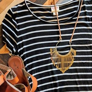 Striped Black & White Swing Dress